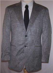 38R Stafford BLACK SILK HERRINGBONE 2 Button sport coat jacket suit 