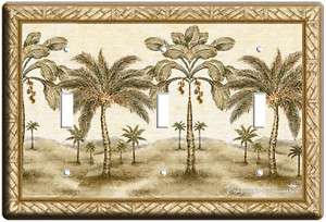 EXOTIC PALM TREES TRIPLE LIGHT SWITCH COVER WALLPLATE N  