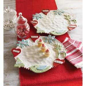  Mud Pie Christmas Round Platter: Kitchen & Dining