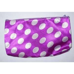  Polka Dot Cosmetic Makeup Bag   Purple/White: Beauty