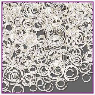 500 SILVER PLATED Brass JUMP RINGS Mix 3 12mm Round New  