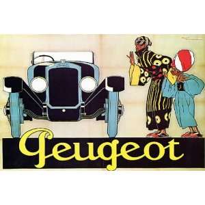  PEUGEOT CAR FRANCE FRENCH SMALL VINTAGE POSTER REPRO: Home 