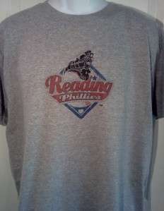Reading PHILLIES Minor League Baseball Throwback Style Logo T Shirt X 