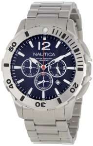  Nautica Mens N23518G BFD 101 Sporty Stainless Steel Blue 