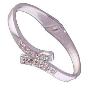  Verity Silver Multi Coloured Crystal Bangle Jewelry