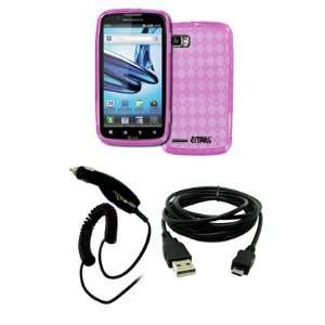  EMPIRE AT&T Motorola Atrix 2 Hot Pink Poly Skin Case Cover 