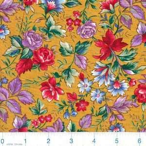   Floral Garden Honey Fabric By The Yard Arts, Crafts & Sewing