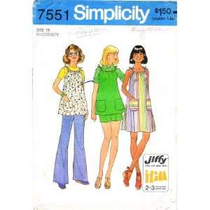  Simplicity 7551 Vintage Sewing Pattern Maternity Dress Top 