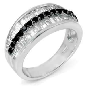 Wedding Ring, Crafted with High Quality Round Cut Black Cubic Zirconia 