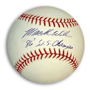 Mookie Wilson Autographed/Hand Signed MLB Baseball Inscribed 86 WS 