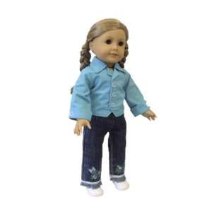   Girl Doll ClothesTurquoise Top with Butterfly Jeans Toys & Games