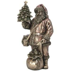 Santa Holding Christmas Tree Holiday Sculpture