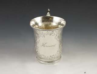 Wood & Hughes American Coin Silver Cup Mug 1830s/1850s  