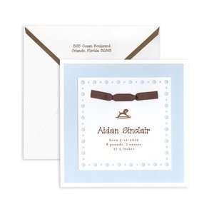   Stationery   Blue Happy Horsie Announcement Cards