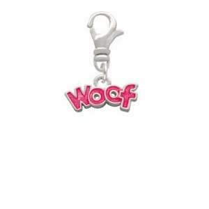 Hot Pink Glitter Woof Clip On Charm Arts, Crafts & Sewing