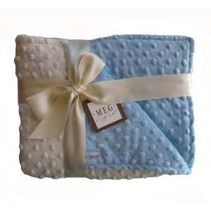  Vanilla & Blue Minky Crib Blanket: Baby