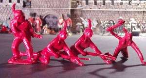 Tim Mee Timmee Plastic Toy Indians Miniatures Red x4  
