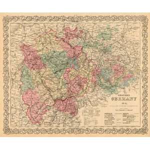    Colton 1881 Antique Map of Central Germany