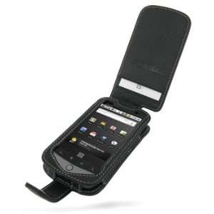   Black Leather Flip Style Case for HTC Google Nexus One Electronics