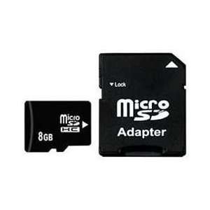 8GB MicroSDHC Secure Digital Card with SD Card Adapter   8GB MicroSDHC 