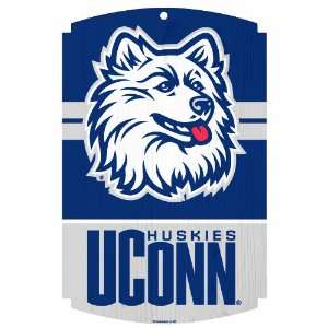  NCAA Connecticut Huskies 11 by 17 Wood Sign Traditional 