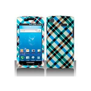Samsung Captivate i897 Cell Phone Blue Plaid Protective Case Faceplate 