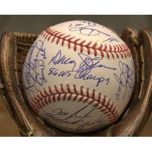  1986 Mets Team Signed Official Major League Baseball 31 