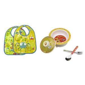   Sugarbooger Covered Bowl, Silverware, and 2 Bibs Set Icky Bugs: Baby