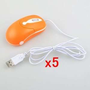 Neewer 5x New USB Mini Optical Mouse for Laptop PC Computer*Orange and 