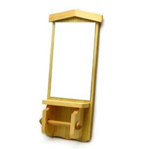  Wooden Toilet Paper Holder with Wall Mirror