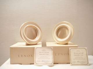 PICTURE FRAMES Lenox Frames 24K Gold Rim Round Ivory Gold Fine China 