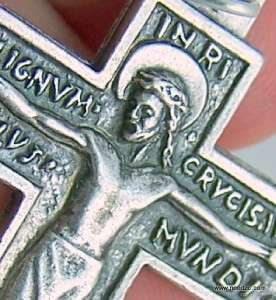 Silver Pectoral Cross Medal Crucifix Jesus Christ INRI  