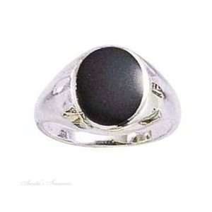  Sterling Silver Mens Black Onyx Ring Size 11 Jewelry