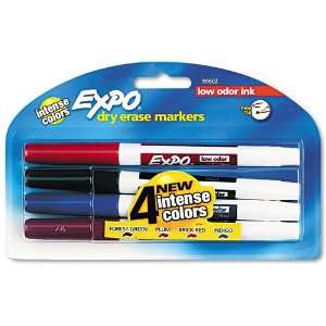  EXPO® Low Odor Dry Erase Markers, Fine Point, Assorted, 4 