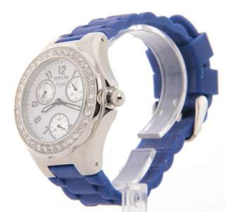IN1641 Invicta Womens Angel Multifunction Rubber Fashion Crystal Watch 