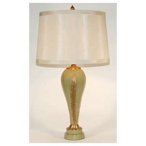 Bradburn Gallery Indiennes Green Table Lamp with Neoclassic Golden 