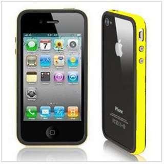 Black Yellow Bumper Frame TPU Case for Apple iPhone 4S CDMA 4G With 