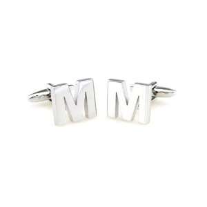 Silver Letter M Initial Cufflinks Cuff links Everything 