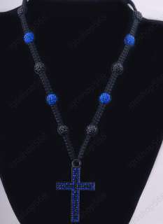 crystal pave disco ball magnetite bead braiding necklace macrame 