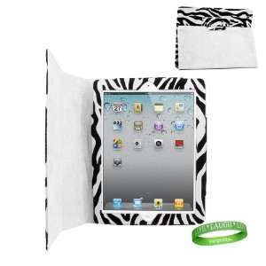  Leather Smart NEW iPad 3 Zebra Cover with Stand (BLACK & WHITE 