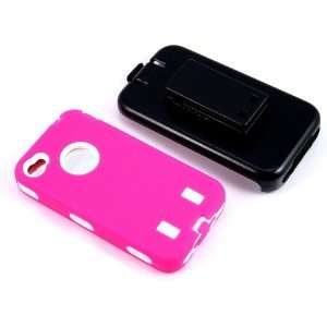 Smile Case Full Protection Case Hot Pink on White for AT&T iPhone 4 4G 