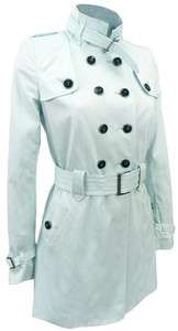 NEW EX JANE NORMAN LADIES / WOMENS DOUBLE BREASTED LIGHT BLUE TRENCH 