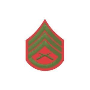 US Marine E 6 Staff Sergeant Red/Green Chevron Rank Insignia Decal 