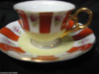 Rare Japanese China Orange white tea cup & saucer set  