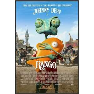  Rango Johnny Depp 27x40 FRAMED Double Sided Original Movie 