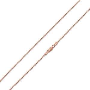    Rose Gold Plated Silver Italian 20 Bead Chain 1.8mm: Jewelry