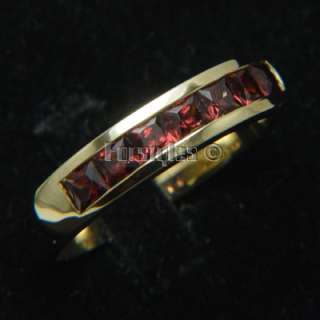 New Natural Garnet 14k Solid Gold Mens Ring r00218  