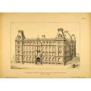 1890 Print Administrative Building Mainz Germany German Architecture 