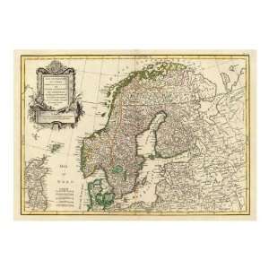  Jean Janvier   Suede, Danemarck Et Norwege, 1762 Giclee 