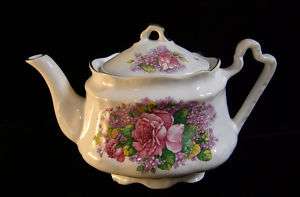 Arthur Wood & Son Pink Roses And Lilacs Teapot 6546  
